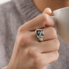 Qeenkiss Silver Vintage Hand Eye Rings for Men Male Birthday Wedding Party Christmas Boyfriend Father Gifts - Image 6