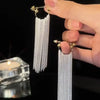 Charm Sparkling Galaxy Falls Long Tassel Drop Dangle Earrings for Women Exaggerate Stainless Steel Chain Hoop Earring Jewelry - Image 5