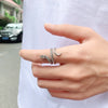 Creative Personality Snake Silver Jewelry Cobra Crystal Temperament Opening Rings - Image 3