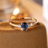 Minimalist Pear Cut Royal Blue Stone Water Drop Zircon Stacking Thin Rings For Women Gold Color Female Wedding Bands Jewelry CZ - Image 4