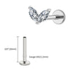 Titanium Tiny Double Marquise CZ Labret Stud Earring 16G Heart CZ Cartilage Helix Tragus Conch Piercing - Image 10