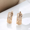 Full Hollow Texture Gold Color Drop Earrings Simple Party Daily Women French Jewelry Ethnic Accessories - Image 6