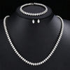 Round Cubic Zirconia Tennis Necklace and Earrings Bridal Jewelry Set - Image 12
