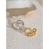 Stylish Unique Stainless Steel Pearls Geometric Open Chic Ring for Women Jewelry - Image 4