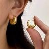 Stainless Steel Chunky Knot Earrings for Women Vintage Simple Multi-layer Circle Round Drop Earrings Punk Jewelry Gifts - Image 14
