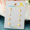 4Pairs Geometric Stainless Steel Heart Star Earring Moon Cross Ear Jewelry Set Girls Simple Classic Earrings Gifts Accessories - Image 27
