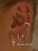 3pcs Dainty Jewelry for Women Zircon Earring Set Chain Link Hoop Design, Stackable Ear Cuff, Daily Accessory - Image 4