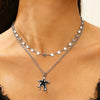 Y2K Star Moon Pendant Necklace Punk Gothic Simple Silver Color Double Layered Metal Neck Chain Women's Charm Jewelry Gift - Image 2