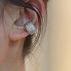 Full Rhinestone C-shaped Ear Clip For Women Stainless Steel Silver Color Wide Geometric Non Piercing Ear Cuff Jewelry - Image 10