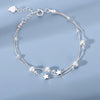 Silver Star Beaded Bracelets For Women Double Layered Adjustable Bracelet Party Jewelry - Image 7