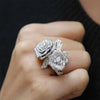 Noble Lady Party Ring Rose Finger Jewelry for Women Shiny Zirconia Flower Accessories for Anniversary - Image 7