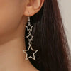 Stylish Geometry Hollow Star Charming Hollow Out Curly Round Star Long Stud Earring for Women Jewelry Accessories Gift - Image 3