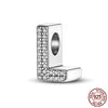 26 A-Z Alphabet Beads Silver Love Letter Charm Fit Bangle Charms Bracelet CZ Zircon Bead Jewelry - Image 22
