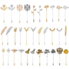 Simple Clothes Decorative Accessory Maple Ginkgo Leaf Feather Deer Eagle Rabbit Bee Lotus Flower Badge Long Brooch Pins Ornament - Image 1