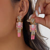 Cute Nutcracker Soldier Pendant Earrings For Women Shiny Rhinestone Imitation Pearl Elegant Earrings Christmas Year Jewelry - Image 21