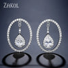 Round Cutout Cubic Zirconia Water Drop Earrings for Women Wedding Dinner Anniversary Birthday Gift Jewelry - Image 6