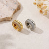 Double Layer Stainless Steel Ear Cuff with Clear Zircon Accents - Image 5