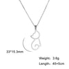 Kitten Cat Pendant Necklace For Women Stainless Steel Cold Color Lovely Cats Animal Neck Chain Jewelry Gift - Image 10