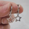 Simple Silver Color Star Earrings for Women Opal Stone Heart Hoop Earrings Punk Y2K Cute Daily Wear Jewelry Party Gifts - Image 7