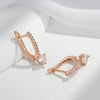Rose Gold Color Bride Drop Earrings Women Shiny Zircon Accessories Daily Jewelry - Image 4