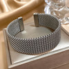 Greatera Close Line Embossing Stainless Steel Men's Bracelet Braided Mesh Open Bangle Classic Daily Party Wear Jewelry Gifts - Image 9