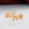 Fancy Leaf Design Adjustable Opening Rings for Women Sparkling Cubic Zirconia Olive Ring Party Daily Wear Jewelry - Image 7