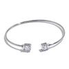 58/60mm Stainless Steel Cubic Zirconia Square Heart Cuff Bracelet Bangle Delicate Aesthetic Jewelry - Image 11