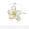 Women Transparent Flower Rhinestone Brooch Jewelry Elegant Crystal Brooches Pins Badges Plant Pin Gift - Image 10