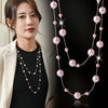 Double Layer Pink Simulated Pearl Long Necklace Women Sweater Chain Female Collares Statement Jewlery - Image 1