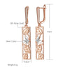 Rose Gold Color Square Long Dangle Earrings for Women Silver Plated Jewelry Daily Wearing - Image 6