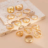 Irregular Hollow Geometric Open Ring Set 14 Pieces - Image 13