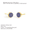 Birthstone Pierced Earrings Zirconia Earrings Stainless Steel Jewelry Birthday Gift - Image 13