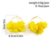 Bohemia Fabric Rose Flower Pendant Hoop Earrings For Women Kpop Colorful Earrings Party Jewelry Y2K Accessories - Image 4