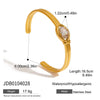 Minimalist Gold Color Plated Stainless Steel Hammer Pattern Double Layer Bracelet Foldable Wrinkle Bracelet Women's J - Image 10