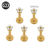 1/5PCS Implant Titanium Different Size Flower Zirconia Labret 16G Internal Threaded Cartilage Helix Lobe Earring Piercing - Image 13