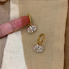 Fresh elegant simple earring Drape oval diamond pendant earrings for women suitable for daily jewelry gifts - Image 1