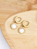 Stainless Steel Roman Numerals Black and White Shell Hoops Earrings Drop Studs Engagement Wedding Earrings for Women - Image 5