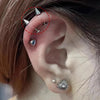 2PC Punk Stainless Steel Spike Ball Labret Lip Piercing Devil Studs Cone Conch Helix Cartilage Earrings Falt Piercings Jewelry - Image 2
