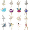 Enamel Ballerina Brooches for Women Pearl Elf Pins Rhinestone Girls Banquet Party Backpack Gift Jewelry Accessories - Image 1