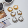 Two Color Multi Loop Dangle Hoop Earring Modern Style Minimalist Stainless Steel Women Ears Jewelry - Image 4