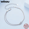 Silver Love Knot Bracelets for Women Couple Silver Cube punk Chain Charm Bracelet - Image 5
