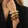 Three Piece Acrylic Bead Bracelet Set with Baroque Style Accents - Image 3