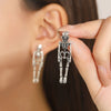 Punk Halloween Earrings for Women, Spooky Skull Skeleton Dangle Earrings for Women,Bloody Knife Drop Earring - Image 2
