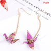 Kranich Earrings Origami Miniblings Bird Cranes Faltkunst Senbazuru Paper - Image 7
