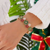 Christmas Enamel Santa Claus Tree Stretch Bracelet for Women Vintage Snowflake Charm Bangle Xmas Party Jewelry Gift - Image 6