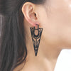 Vintage Triangle Hoop Earrings for Women Cross Stainless Steel Jewelry Moon Accessories Birthday Mother Gifts - Image 3