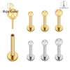 18G/16G Titanium Ball Threadless Push Pin Labret Stud Earring Nose Tragus Cartilage Conch Helix Piercing - Image 1