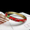 Double Bangle Vintage Cloisonne Bangle Traditional Chinese Hollow Out Flower Bangle Vintage Ethnic Women's Hand Bracelet - Image 9