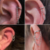 1PC Stainless Steel Double Row Chain Ear Conch Earring 16g Simple Round Segment Nose Septum Lip Click Ear Daith Cartilage Helix - Image 2