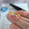 Silver Open Finger Ring Golden Enamel Donut Dazzling Geometric Punk For Women Jewelry Gift - Image 18